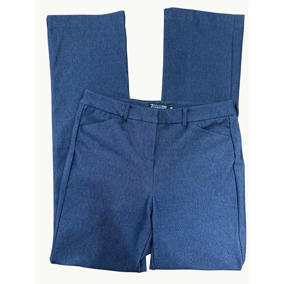 7th Avenue Studio Size 6 Navy Chino Trousers Flare Leg City Office Core - Picture 12 of 12